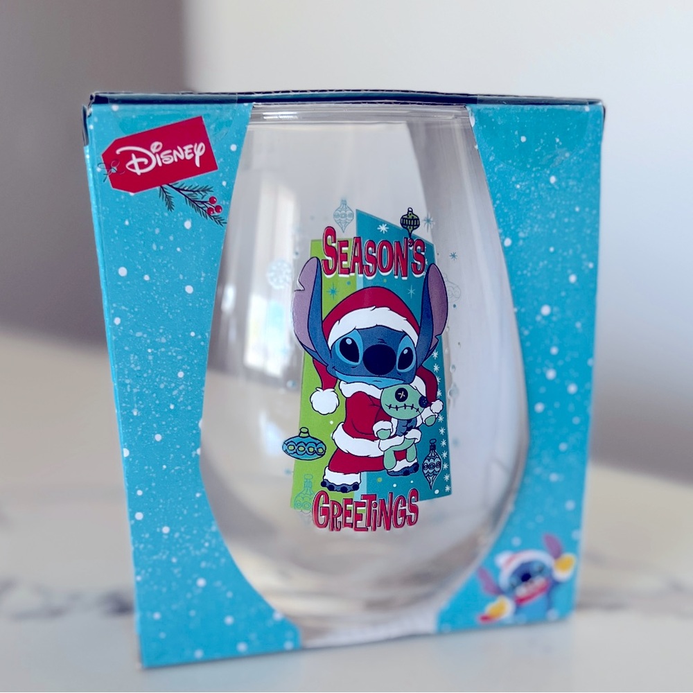 NEW Disney Stitch Holiday Glass 33oz